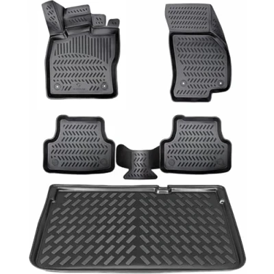 Afbeelding van ELMASLINE 3D rubberen matten en kofferbakmat, set voor Volvo C40 Electric vanaf 2021, accessoires kofferbak