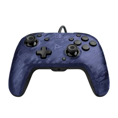 Image de PDP Faceoff Deluxe+ Audio Wired Controller Manette de jeu filaire camouflage bleu pour Nintendo Switch