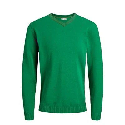 Afbeelding van JACK &amp; JONES Jjebasic Knit V hals Noos sweatshirt voor heren, Groen