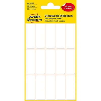 Afbeelding van Avery Witte etiketten ft 38 x 14 mm (b h), 90 stuks 10