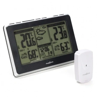 Afbeelding van Weerstation Nedis (Buitensensor, Klok, Hygrometer, Kalender)