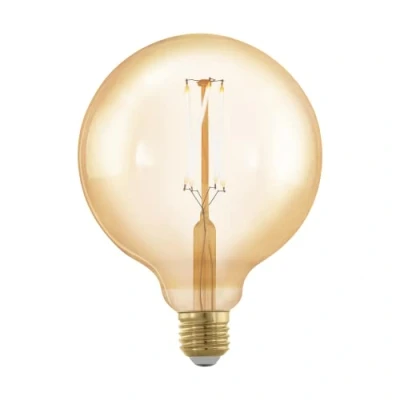 Afbeelding van EGLO E27 LED lamp, dimbaar, met schakelaar, 4,5 W, amber, vintage, warmwit, 2200 K, Edison G125, diameter 12,5 cm