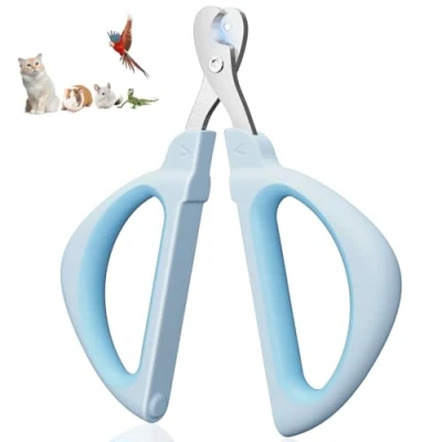 Afbeelding van Euqvunn coupe ongles professionnel pour chat avec trou de positionnement sûr, lapins, cochons d&#039;Inde, oiseaux, chiots et petits animaux (bleu)