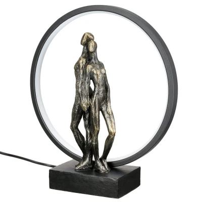 Afbeelding van Gilde LED Figuur &#039;Heart Lights&#039;, polyresin, antique bronze finish, H33cm