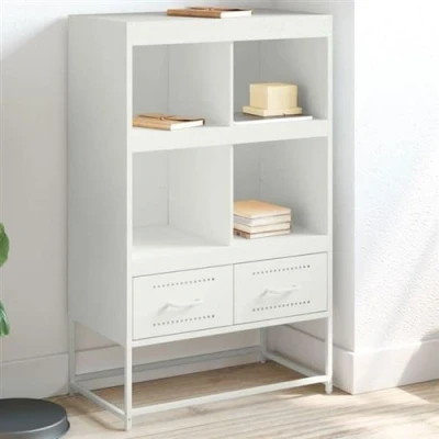 Image de vidaXL Buffet haut blanc 68x39x111,5 cm acier846607