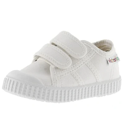 Afbeelding van VICTORIA 136606 KIDS BASKET BASSE 1915 canvas &amp; SCRATCHS lage sneakers, uniseks, kinderen, Wit.