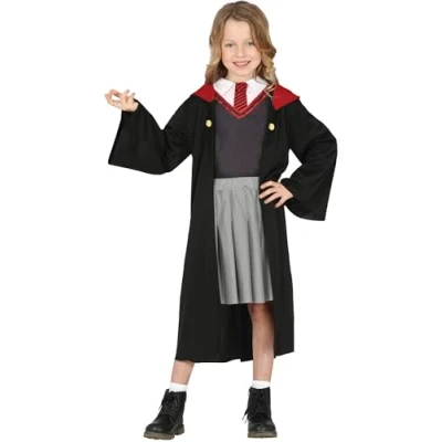 Afbeelding van Tovenaar student horror kostuum voor meisjes Halloween tovenaarsleerling outfit Carnavalskleding 110/116