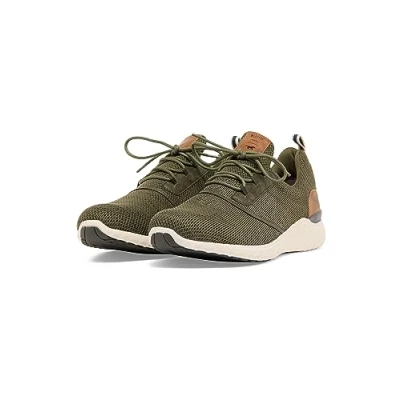 Afbeelding van Mustang Sneakers laag khaki, Heren, Maat: 45, Khaki Imitatieleer/ textiel