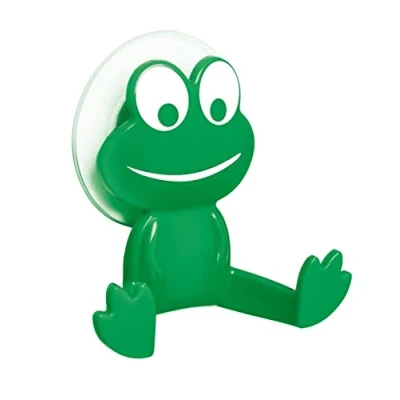 Afbeelding van WENKO haak met zuignap voor badkamer, kikker, groen zuignap, kunststof (ABS), 9,5 x 4 cm, 22743100
