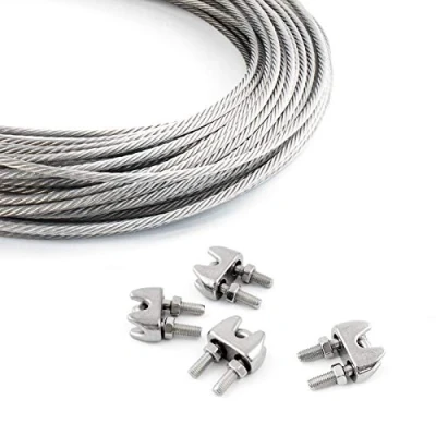 Afbeelding van Set met 10 m kabel, 3 mm, roestvrij staal, touw: 7 x cm + 4 kabelbinders, verkrijgbaar in verschillende maten