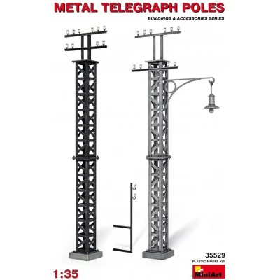 Afbeelding van Miniart Metal Telegraph Poles (Min35529) modelbouwsets, hobbybouwspeelgoed voor kinderen, modelverf en accessoires