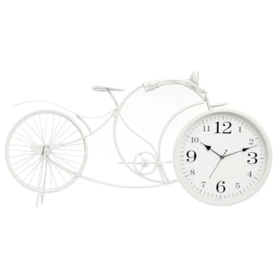 Afbeelding van Bordsklocka Fiets Wit Metaal 95 x 50 12 cm