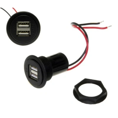 Afbeelding van Adapter Universe® 4385 Auto&#039;s, dubbele USB, 5 V, 2,5 A, 2 x geïntegreerd stopcontact, 12 24, universele oplader Navi