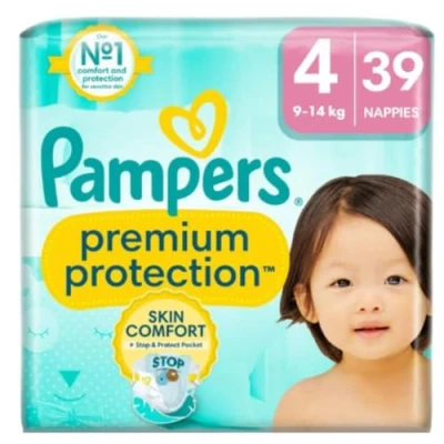 Afbeelding van Pampers Premium Protection Luiers Maat 4 (9 14 KG) 39 Stuks