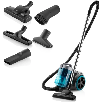 Afbeelding van ETA Stellar Stofzuiger zonder Zak met ECO motor en Opzetstukken 1,5 Liter Actieradius 10 Meter Dubbele HEPA Filter 12 Zwart / Blauw