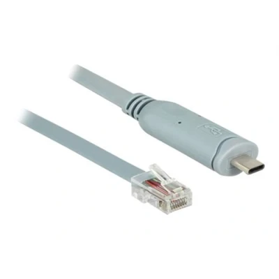 Image de Delock Adaptateur série 24 pin USB C (M) pour RJ 45 50 cm EIA 232 gris