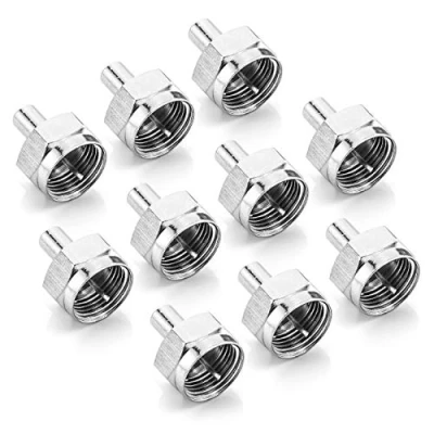 Afbeelding van deleyCON Sat F Terminator (F Connector) Eindweerstand Jack (Multiswitch, LNB, Tuner, Dozen) 75 Ohm 10 Zilveren Munten