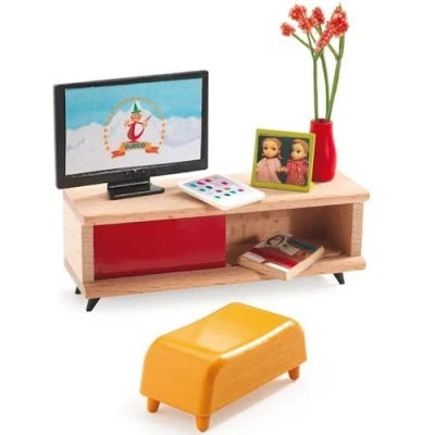 Afbeelding van Djeco poppenhuis salon tv