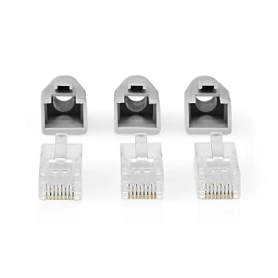 Afbeelding van RJ45 Connector Pass Through Stevig/Gesnoerd UTP CAT6 Recht Verguld 10 Stuks PVC G