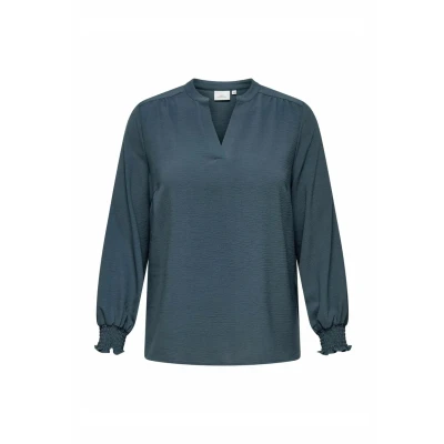 Afbeelding van ONLY Carmakoma Carmetta LIFE Vneck Blouse, Dames, Maat: 44, Ombre blue