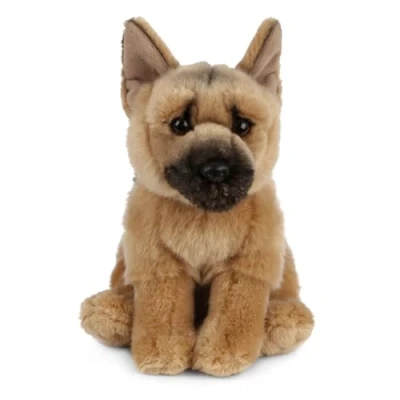 Afbeelding van Pluche Duitse Herder honden knuffel 20 cm zittend Herdershond huisdieren knuffels Speelgoed