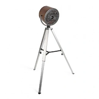 Afbeelding van Nedis statiefventilator op driepoot met houtlook design