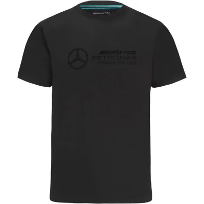 Afbeelding van Mercedes AMG Petronas Formula One Team Officiële collectie van Formule 1 derivaten Groot Logo T shirt Zwart Heren S, Zwart, zwart.