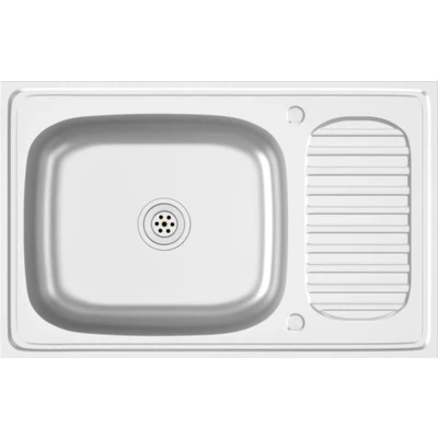 Afbeelding van vidaXL Gootsteen met afvoerset 800x500x155 mm roestvrij staal zilver