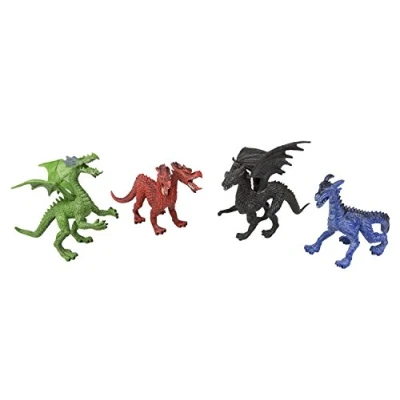 Afbeelding van Idena 40090 Figuurset met 4 draken, kunststof, ca. 16 cm, speelplezier voor badkuip, zandbak, kleuterschool en kinderkamer