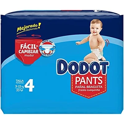 Afbeelding van Wegwerpluiers Dodot Pants Maat 4 9 15 kg 33 Stuks