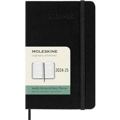 Afbeelding van Moleskine 18 Maanden Agenda 2024/25 Wekelijks Horizontaal Pocket Harde Kaft Zwart