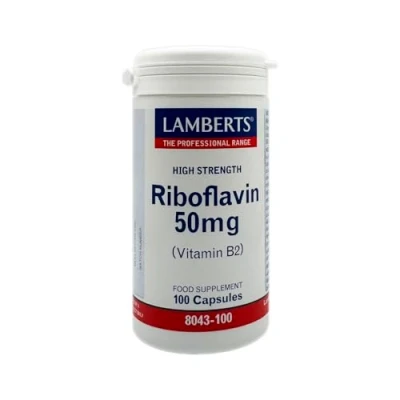 Afbeelding van Lamberts Vitamine B2 50 mg (riboflavine) 100 Vcaps