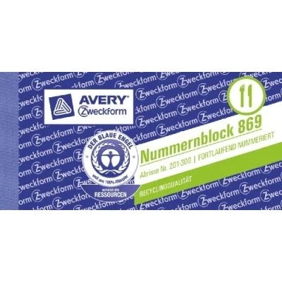 Image de Bloc numéroté 1 1000, 105 x 53 mm, orange avery 869 10