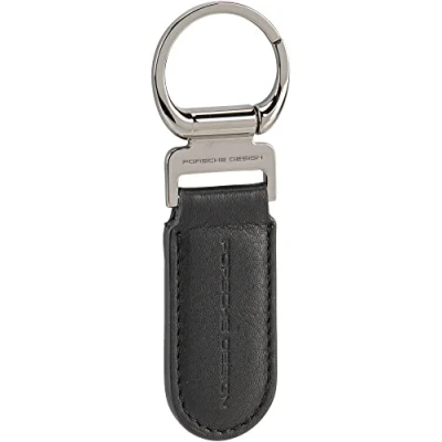 Afbeelding van PORSCHE DESIGN Sleutelhanger Keyring Oval Black Zwart