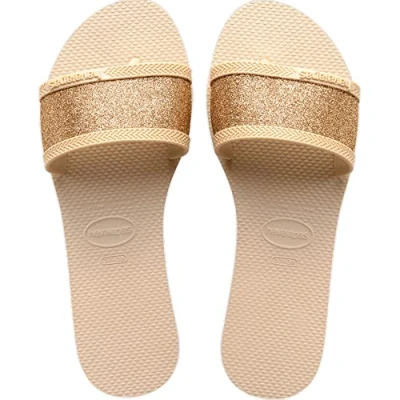 Afbeelding van Havaianas You Angra Glitter, gladde sandalen voor dames, Beige