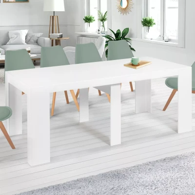 Afbeelding van Table console extensible ORLANDO 10 personnes 235 cm bois blanc