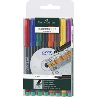 Image de Faber Castell Marqueur CD F permanent MULTIMARK, en étui de 8