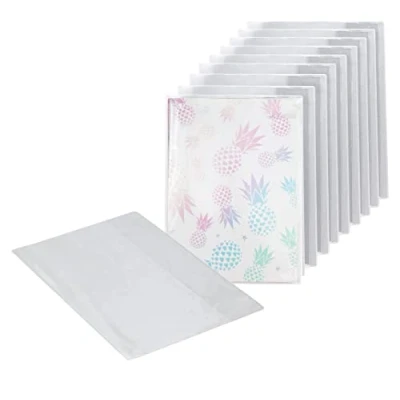 Afbeelding van EXERZ A4 10 stuks notitieboekomslagen, transparant, waterbestendig, boekomslag, slip on beschermende jassen voor laptop, PVC zak (A4 x 10)