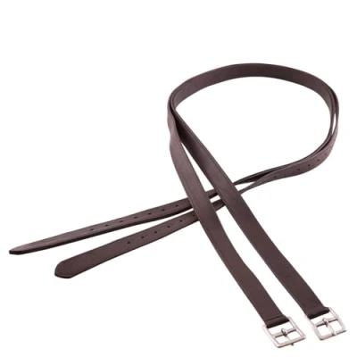 Afbeelding van BR Beugelriemen Nylon en Soft RVS Gespen Bruin/Zilver 145cm