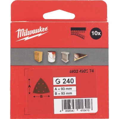 Afbeelding van MILWAUKEE 4932492274 schuurgaas voor Delta schuurmachines 93x93/6 HL korrel 240 (10 st.)