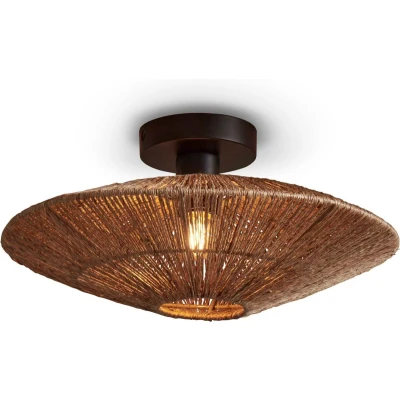 Afbeelding van GOOD&amp;MOJO Plafonniere Iguazu Jute Ø40cm Bruin