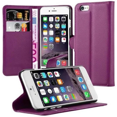 Afbeelding van Cadorabo Hoesje geschikt voor Apple iPhone 6 / 6S in MANGAAN PAARS Beschermhoes met magnetische sluiting, standfunctie en kaartvakje Book Case Cover Etui