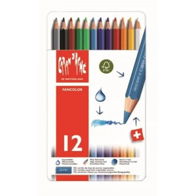 Afbeelding van Kleurpotloden Caran d&#039;Ache Fancolor 12stuks assorti