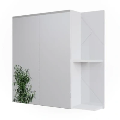 Afbeelding van Vicco Irma Badkamerspiegelkast 80 x 75 cm Wit/wit hoogglans