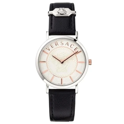 Afbeelding van Versace V Essential VEK400721 Horloge Leer Zwart Ø 36 mm