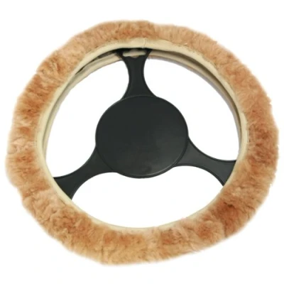 Afbeelding van IWH Stuurwielhoes (l x b h) 350 40 mm Echt lamsvel Beige 35 41 cm