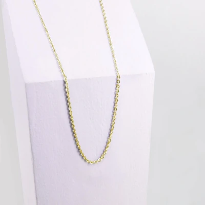Afbeelding van Ponytail&amp;Co Ketting Platte Ovale Schakel Goud 42+6cm