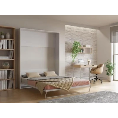 Afbeelding van Opklapbaar bed 160 x 200 cm Handmatige verticale opening Wit MALINA II L 174 H 208.5 D 214