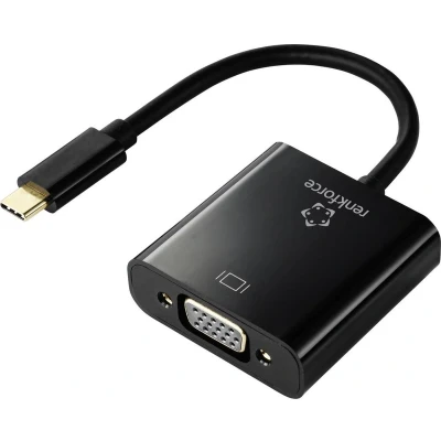 Afbeelding van Renkforce RF 4679564 USB C / VGA Adapter [1x stekker 1x bus] Zwart 10.00 cm