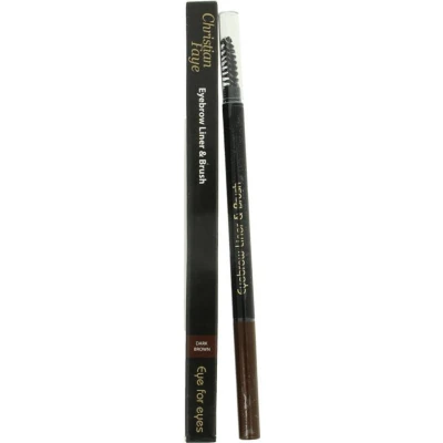 Afbeelding van Christian Faye Eyebrow Liner &amp; Brush Dark Brown Haibu by Kapperskorting.com